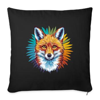 Fox - Illustration - Sofa pillowcase 17,3'' x 17,3'' (45 x 45 cm) - black - Front