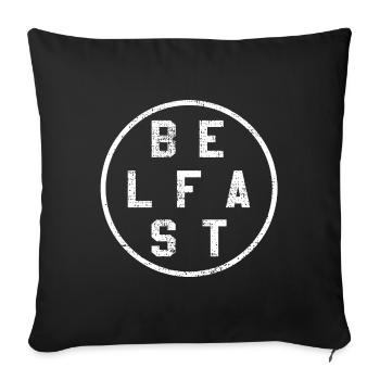 Northern Ireland Belfast - Sofa pillowcase 17,3'' x 17,3'' (45 x 45 cm) - black - Front