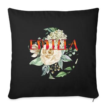 Emilia - Sofa pillowcase 17,3'' x 17,3'' (45 x 45 cm) - black - Front