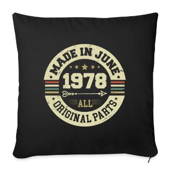 Juni 1978 Geburtstagsgeschenk Juni 1978 Juni 1978 - Sofakissenbezug 45 x 45 cm - Schwarz - Vorne