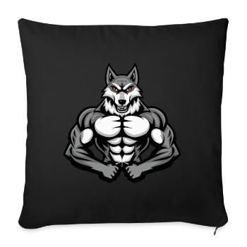 Cat Muscles Workout - Sofa pillowcase 17,3'' x 17,3'' (45 x 45 cm) - black - Front