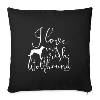 Irish Wolfhound Love - Sofa pillowcase 17,3'' x 17,3'' (45 x 45 cm) - black - Front