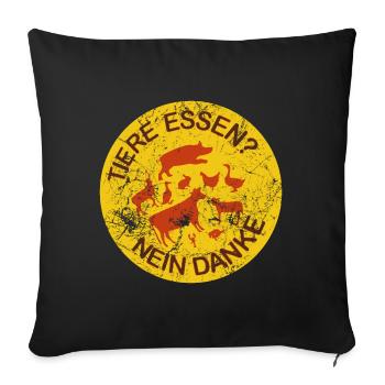 Animals eat? No thanks. - Sofa pillowcase 17,3'' x 17,3'' (45 x 45 cm) - black - Front