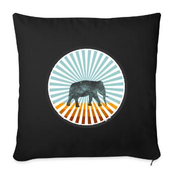 Eléphant - Housse de coussin décorative 45 x 45 cm - noir - Devant