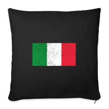 Drapeau Italie drapeau national cadeau - Housse de coussin décorative 45 x 45 cm - noir - Devant