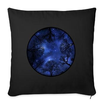 Kosmos Bäume - Sofakissenbezug 45 x 45 cm - Schwarz - Vorne