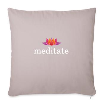 Méditation, fleur de lotus - Housse de coussin décorative 45 x 45 cm - taupe clair - Devant