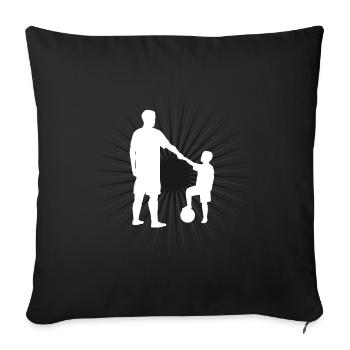 Father son together football kid gift - Sofa pillowcase 17,3'' x 17,3'' (45 x 45 cm) - black - Front