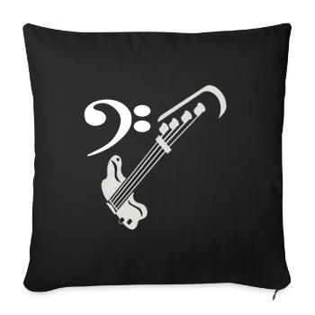 Bass guitar with musical clef - Sofa pillowcase 17,3'' x 17,3'' (45 x 45 cm) - black - Front