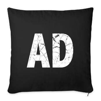 Distressed Vintage AD Lettering Advertising - Sofa pillowcase 17,3'' x 17,3'' (45 x 45 cm) - black - Front