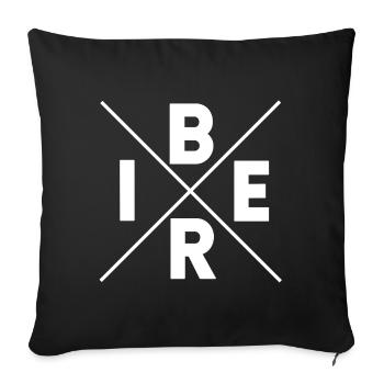 Bier X Saufen Alkohol Sauftour - Sofakissenbezug 45 x 45 cm - Schwarz - Vorne