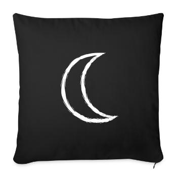 Celtic symbol moon white - Sofa pillowcase 17,3'' x 17,3'' (45 x 45 cm) - black - Front