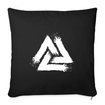 Valknut Symbol Weiß Bürste Neu - Sofakissenbezug 45 x 45 cm - Schwarz - Vorne