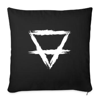 Élément icône terre vecteur blanc brosse - Housse de coussin décorative 45 x 45 cm - noir - Devant