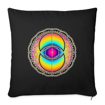 Vesica Piscis, Nordic, Sacred Geometry, Avalon - Sofa pillowcase 17,3'' x 17,3'' (45 x 45 cm) - black - Front