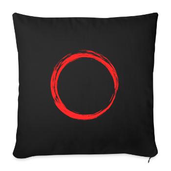 Circle Icon Design Red - Sofa pillowcase 17,3'' x 17,3'' (45 x 45 cm) - black - Front