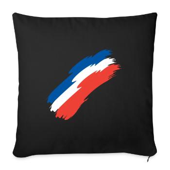 Drapeau drapeau de la France - Housse de coussin décorative 45 x 45 cm - noir - Devant