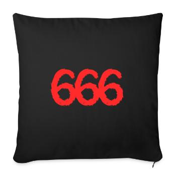 666 number symbol - Sofa pillowcase 17,3'' x 17,3'' (45 x 45 cm) - black - Front