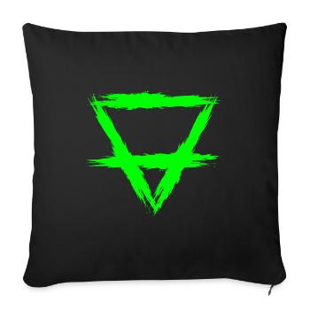 Element symbol Earth - Sofa pillowcase 17,3'' x 17,3'' (45 x 45 cm) - black - Front