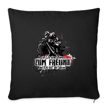 Mountain bikers - make pain a friend - Sofa pillowcase 17,3'' x 17,3'' (45 x 45 cm) - black - Front