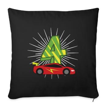 Anniversaire d'enfants 4 ans d'anniversaire - Housse de coussin décorative 45 x 45 cm - noir - Devant