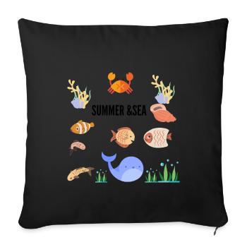 ÉTÉ & MER - Housse de coussin décorative 45 x 45 cm - noir - Devant
