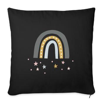 Conception de garçon arc-en-ciel - Housse de coussin décorative 45 x 45 cm - noir - Devant