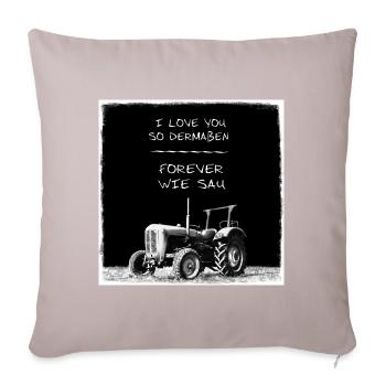 J'aime mon tracteur - Housse de coussin décorative 45 x 45 cm - taupe clair - Devant