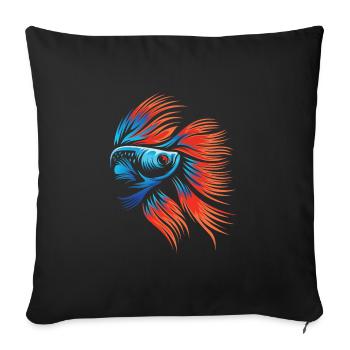 Aquarium Angeln Kampffisch - Sofakissenbezug 45 x 45 cm - Schwarz - Vorne