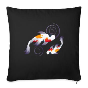 Koi carp pond - Sofa pillowcase 17,3'' x 17,3'' (45 x 45 cm) - black - Front