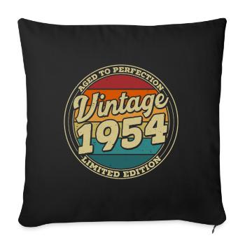 Vintage born in 1954 birthday gift - Sofa pillowcase 17,3'' x 17,3'' (45 x 45 cm) - black - Front