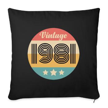 VINTAGE 1981 - Sofa pillowcase 17,3'' x 17,3'' (45 x 45 cm) - black - Front