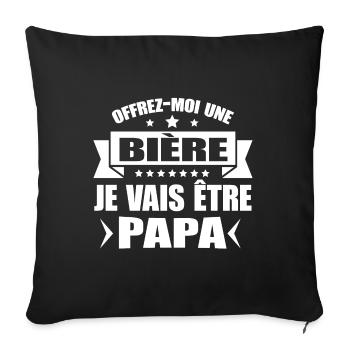 FUTUR PAPA OFFREZ MOI UNE BIÈRE - Housse de coussin décorative 45 x 45 cm - noir - Devant