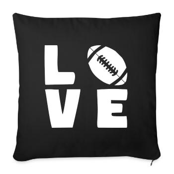 American Football Rugby LOVE Sport - Sofa pillowcase 17,3'' x 17,3'' (45 x 45 cm) - black - Front