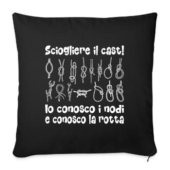 Ablegen! Ich kann die Knoten ich weiß den Kurs - Sofakissenbezug 45 x 45 cm - Schwarz - Vorne