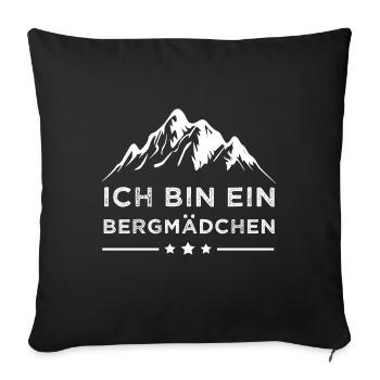 Bergmädchen Berge Wandern Bergsteigen Outdoor - Sofakissenbezug 45 x 45 cm - Schwarz - Vorne