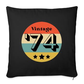 vintage 1974 - Sofa pillowcase 17,3'' x 17,3'' (45 x 45 cm) - black - Front