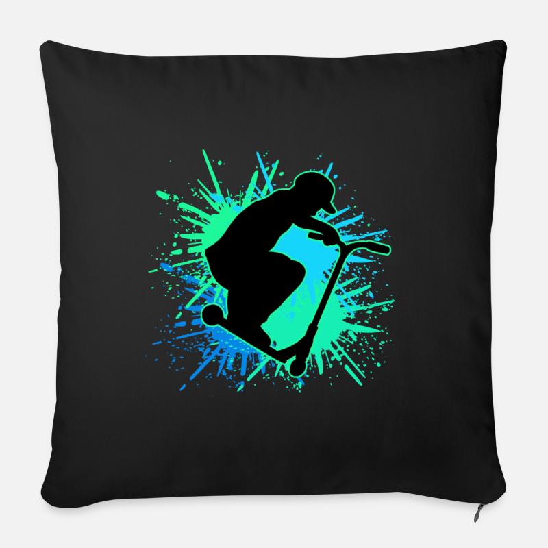 scooter le cascader - Housse de coussin décorative 45 x 45 cm - noir