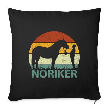 Noriker Horse Retro Vintage - Housse de coussin décorative 45 x 45 cm - noir - Devant