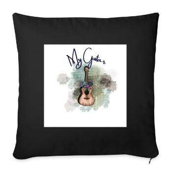 my guitar - Housse de coussin décorative 45 x 45 cm - noir - Devant