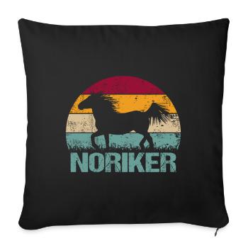 Noriker Pferd Vintage Retro - Sofakissenbezug 45 x 45 cm - Schwarz - Vorne