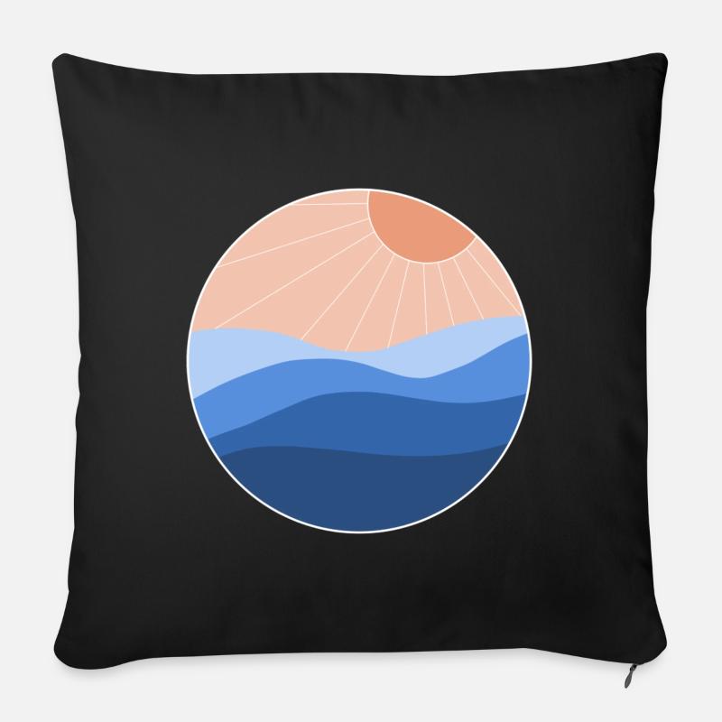 Sonne und Meer - Sofakissenbezug 45 x 45 cm - Schwarz