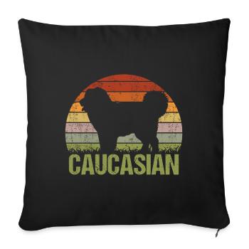 Caucasian Ovcharka Shepherd Vintage Retro - Sofa pillowcase 17,3'' x 17,3'' (45 x 45 cm) - black - Front