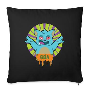 GOA TRANCE Katze - Sofakissenbezug 45 x 45 cm - Schwarz - Vorne