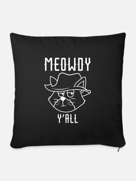 Meowdy Y'all - Sofakissenbezug 45 x 45 cm - Schwarz