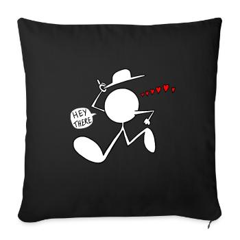 Hey There Plain Doodle - Sofa pillowcase 17,3'' x 17,3'' (45 x 45 cm) - black - Front