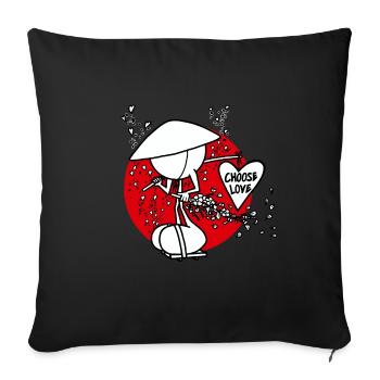 Samurai Of Hearts Plain Doddle - Sofa pillowcase 17,3'' x 17,3'' (45 x 45 cm) - black - Front