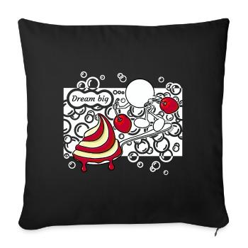 Dream Big Doddle - Sofa pillowcase 17,3'' x 17,3'' (45 x 45 cm) - black - Front