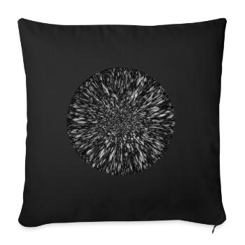 Conception de fleurs abstraites en noir et blanc - Housse de coussin décorative 45 x 45 cm - noir - Devant