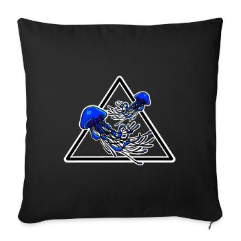Beautiful Jellyfish Design in Blue Underwater - Sofa pillowcase 17,3'' x 17,3'' (45 x 45 cm) - black - Front